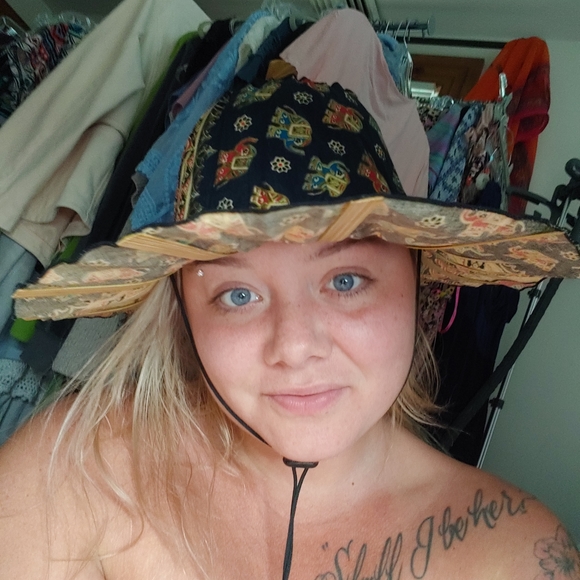 Rice hat Asian style authentic elephant printed pattern hat - Picture 1 of 13